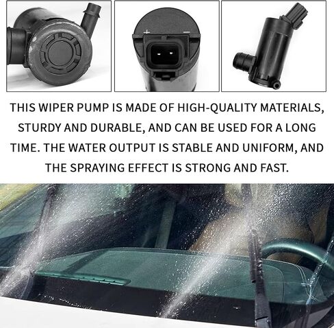 Windshield Washer Pump Replacement for Ford Lincoln Mazda Mercury OEM# 89017059 173686, Car Windshield Washer Fluid Motor Pump with Rubber Grommet Windshield Wiper Pump Replacement(Black) in Saudi Arabia