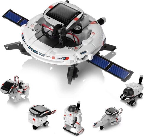 Solar Robot Toys 6 in 1 STEM Learning Kits Educational Space Moon Exploration Fleet Building Experiment Toys DIY Solar Power Science Gift for Kids Aged 8-12 in Saudi Arabia