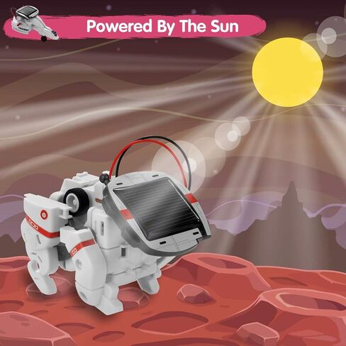 Solar Robot Toys 6 in 1 STEM Learning Kits Educational Space Moon Exploration Fleet Building Experiment Toys DIY Solar Power Science Gift for Kids Aged 8-12 in Saudi Arabia