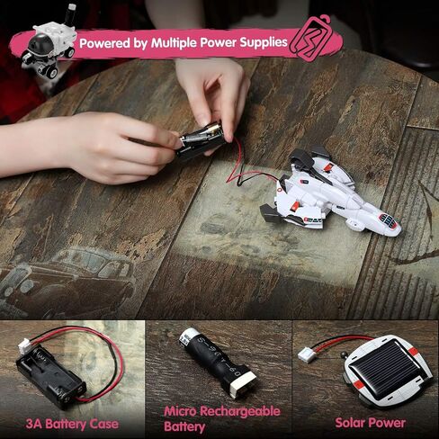 Solar Robot Toys 6 in 1 STEM Learning Kits Educational Space Moon Exploration Fleet Building Experiment Toys DIY Solar Power Science Gift for Kids Aged 8-12 in Saudi Arabia