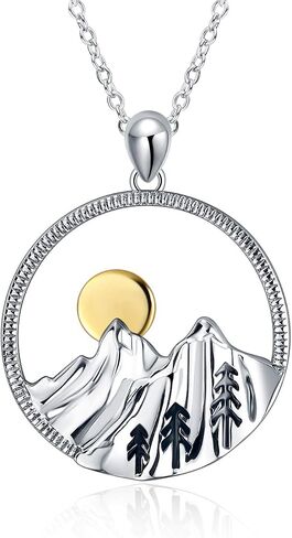 YFN Mountain Necklace for Women Sterling Silver Mountain Pendant Necklace Nature Jewelry Gift for Skiers, Hikers, Campers, Climbers and Nature Lovers in Saudi Arabia