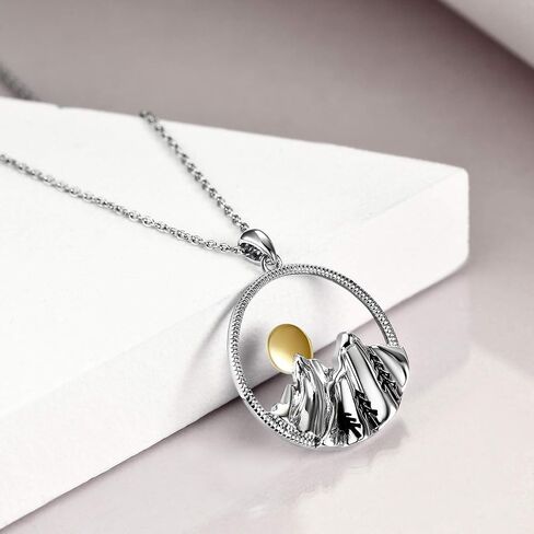 YFN Mountain Necklace for Women Sterling Silver Mountain Pendant Necklace Nature Jewelry Gift for Skiers, Hikers, Campers, Climbers and Nature Lovers in Saudi Arabia