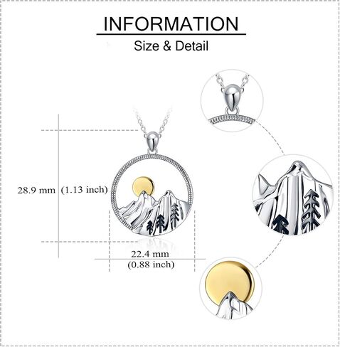 YFN Mountain Necklace for Women Sterling Silver Mountain Pendant Necklace Nature Jewelry Gift for Skiers, Hikers, Campers, Climbers and Nature Lovers in Saudi Arabia