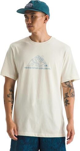 North Face Men Men Evolution MTN Base Short Tee | قميص القطن مع تصميم جرافيك ، وضع في الأكمام ، طوق مضلع in Saudi Arabia