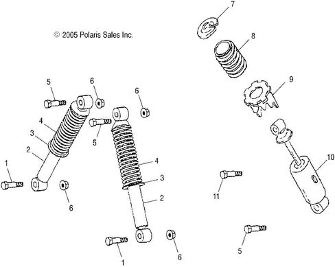 Polaris OEM Sundension Shock 2004-2006 Sportsman ، Predator 90 0451072 in Saudi Arabia