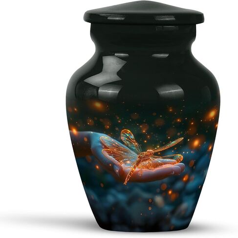 Dragonfly Mini Urns for Human Adult Male Father - Memorial Keepsakes for Dad - Little Cremation Burial Urn for Adult Human Ashes - Miniature Memorial Urns - Small Urn for Humans 3 Inch in Kuwait