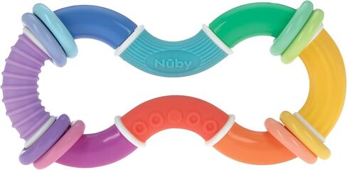 Nuby Twist Ball Teether Activity Toy with Rattle and Fun Bright Colors, Develops Fine Motor Skills, 3 + Months in Kuwait