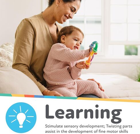 Nuby Twist Ball Teether Activity Toy with Rattle and Fun Bright Colors, Develops Fine Motor Skills, 3 + Months in Kuwait