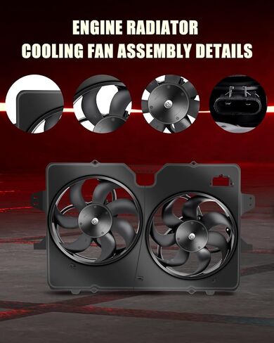 Engine Radiator Cooling Fan Assembly Fit 2008-2011 for Mercury Mariner 2008-2011 for Mazda Tribute 2008-2012 for Ford Escape, Radiator Condenser Fan Assembly 8L8Z8C607B 621-038 in Saudi Arabia