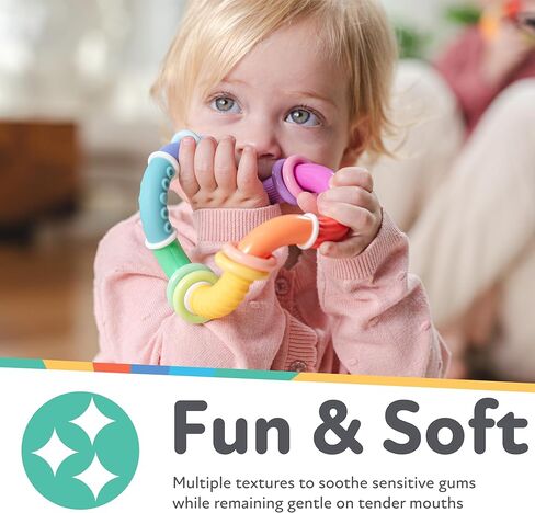 Nuby Twist Ball Teether Activity Toy with Rattle and Fun Bright Colors, Develops Fine Motor Skills, 3 + Months in Kuwait