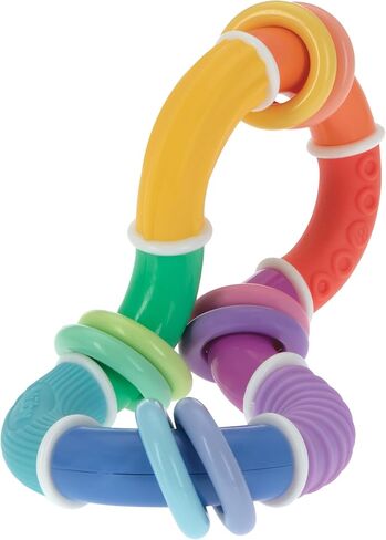 Nuby Twist Ball Teether Activity Toy with Rattle and Fun Bright Colors, Develops Fine Motor Skills, 3 + Months in Kuwait
