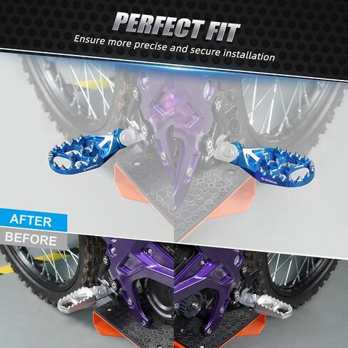 Blue Footpegs Foot Pedals Rests Compatible with Surron Light bee X/S S/L1E CNC Dirt Bike Foot Pegs Compatible with Segway X160 /X260,See Fitment in Saudi Arabia