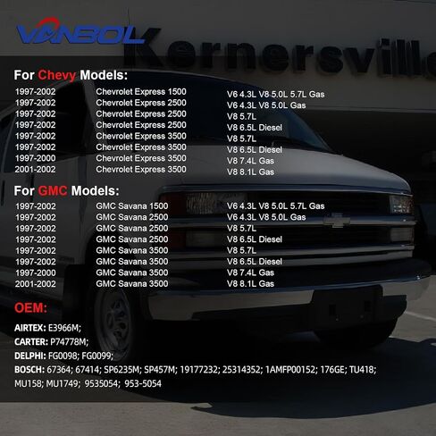 مجموعة مضخة الوقود الكهربائية متوافقة مع 1997-2002 Chevy Express 1500 2500 3500 GMC Savana 1500 2500 3500 V8 4.3L 5.0l in Kuwait