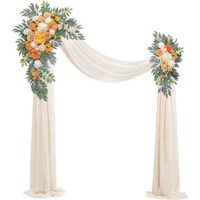 Wedding Arch Flowers (Set of 2) Wedding Decor and Arch Draping Artificial Flower Arrangements Decorations for Reception,Welcome Sign and Ceremony Backdrop (White) in Kuwait