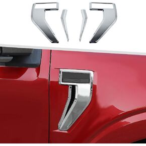 Jimen Fit for Ford F150 2021-2024 ، 4pcs Fender Side Vense Emblem Cover Cover (Chrome) in Kuwait