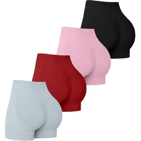 4 Pack Women Workout Gym Impact Shorts Seamless Scrunch Butt Lifting Gym Yoga Shorts in Saudi Arabia