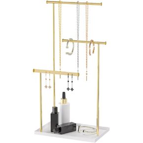 Metal Jewelry Holder Organizer Stand for Women,Jewelry Hanger for Necklaces, Earrings, Bracelets, Rings (Gold) in Kuwait