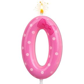 SAVITA Pink Bow Birthday Candle, White Dot Cartoon Number Candle Cute Pink Bow Birthday Cake Decoration Cake Topper for Party Anniversary (Number 7) in Saudi Arabia