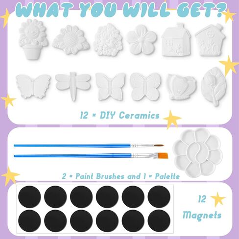 Sinmoe 12 Sets Christmas Gnomes Paint Your Own Painting Kit for Kids Unpainted DIY Ceramics Figurines Ceramic Painting Kit Ceramics to Paint for Adults with Magnet Brushes Palette Arts and Crafts in Kuwait