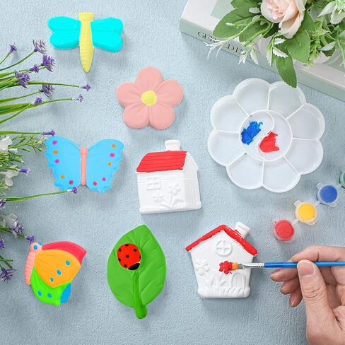 Sinmoe 12 Sets Christmas Gnomes Paint Your Own Painting Kit for Kids Unpainted DIY Ceramics Figurines Ceramic Painting Kit Ceramics to Paint for Adults with Magnet Brushes Palette Arts and Crafts in Kuwait
