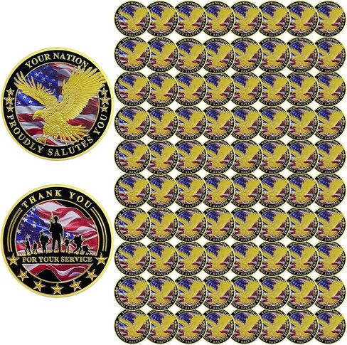 100 PCS Military Challenge Coin Thank You for Your Service (100) in Kuwait
