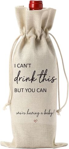 （Black） I Cant Drink This But You Can Pregnancy Announcement for Grandparents Aunt Parents New Mom Dad Pregnancy Announcement Wine Bag in Saudi Arabia