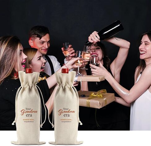 （Pink） I Cant Drink This But You Can Pregnancy Announcement for Grandparents Aunt Parents New Mom Dad Pregnancy Announcement Wine Bag in Kuwait