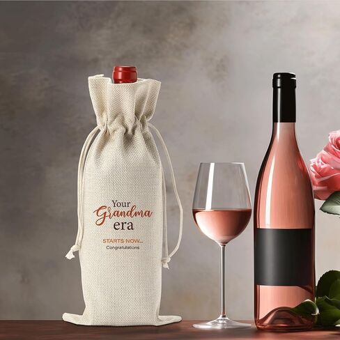（Pink） I Cant Drink This But You Can Pregnancy Announcement for Grandparents Aunt Parents New Mom Dad Pregnancy Announcement Wine Bag in Kuwait