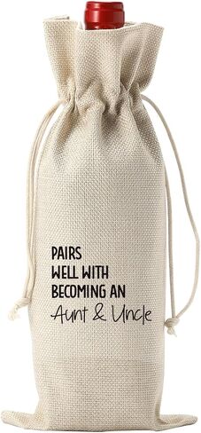 （Pink） I Cant Drink This But You Can Pregnancy Announcement for Grandparents Aunt Parents New Mom Dad Pregnancy Announcement Wine Bag in Kuwait