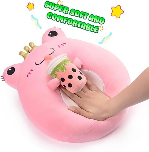 Large Frog Plush Pillow Stuffed Animal Toy,Big Size Cute Soft Toys 13" Fat Kawaii Hugging Pillows Cuddle Huggable Plushie,Gift for Kids in Kuwait