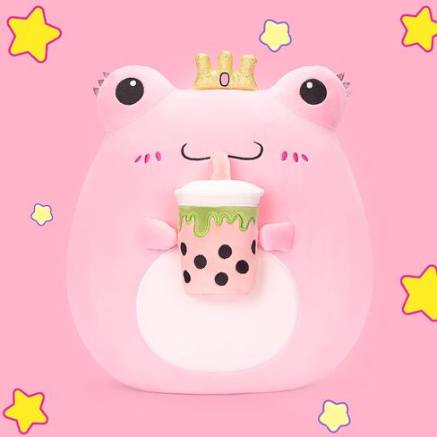 Large Frog Plush Pillow Stuffed Animal Toy,Big Size Cute Soft Toys 13" Fat Kawaii Hugging Pillows Cuddle Huggable Plushie,Gift for Kids in Kuwait