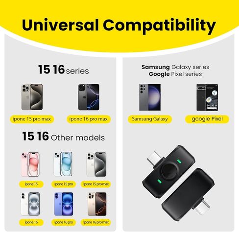 Wireless Lavalier Microphone for iPhone Android, 2in1 Magnetic & Clamp Lapel, Banxye Ultra-light 1 Click Noise Cancelling, Studio Grade Sound, Lapel Mic for Video Recording, Streaming, Youtube, Tiktok in Saudi Arabia