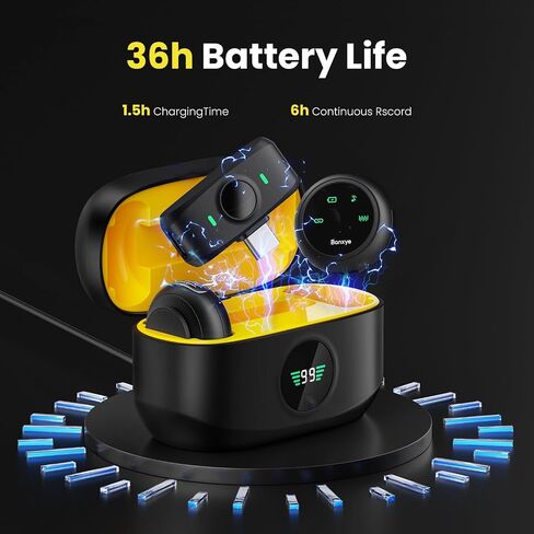 Wireless Lavalier Microphone for iPhone Android, 2in1 Magnetic & Clamp Lapel, Banxye Ultra-light 1 Click Noise Cancelling, Studio Grade Sound, Lapel Mic for Video Recording, Streaming, Youtube, Tiktok in Saudi Arabia