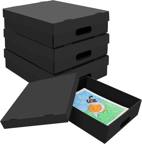 6PCS Photo Storage Box for 4"x6" Photos,10.6“ x 6.7“ x 4.7“ Picture Box Store and Protect Pictures,Documents Black in Kuwait