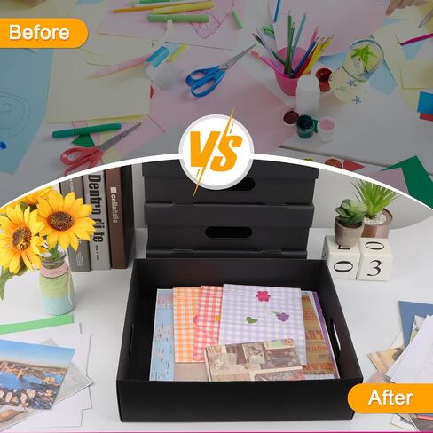 6PCS Photo Storage Box for 4"x6" Photos,10.6“ x 6.7“ x 4.7“ Picture Box Store and Protect Pictures,Documents Black in Kuwait