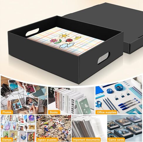 6PCS Photo Storage Box for 4"x6" Photos,10.6“ x 6.7“ x 4.7“ Picture Box Store and Protect Pictures,Documents Black in Kuwait