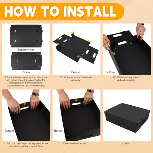 6PCS Photo Storage Box for 4"x6" Photos,10.6“ x 6.7“ x 4.7“ Picture Box Store and Protect Pictures,Documents Black in Kuwait