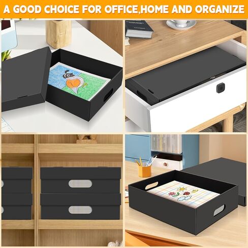 6PCS Photo Storage Box for 4"x6" Photos,10.6“ x 6.7“ x 4.7“ Picture Box Store and Protect Pictures,Documents Black in Kuwait