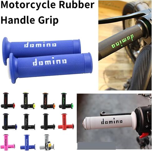 fushengdianzi Motorcycle Grips Handle Bar Compatible with Domino Grip 11 Colors Compatible with Yamaha Universal Pit Bike Motocross Motorbike Rubber Gel 7/8 "22 24mm(Pink) in Saudi Arabia