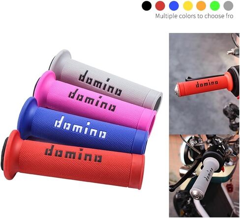 fushengdianzi Motorcycle Grips Handle Bar Compatible with Domino Grip 11 Colors Compatible with Yamaha Universal Pit Bike Motocross Motorbike Rubber Gel 7/8 "22 24mm(Pink) in Saudi Arabia