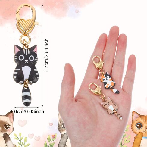 5pcs Cute Cat Key Chain, Bag Charm Handbag Wallet Backpack Charm - Kawaii Pendant Black Cat Keychain Metal Keychain Gift for Women and Girls - 5 Desigh in Saudi Arabia
