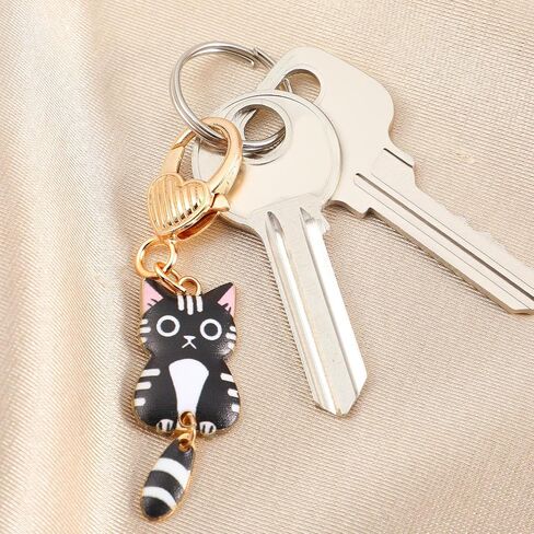 5pcs Cute Cat Key Chain, Bag Charm Handbag Wallet Backpack Charm - Kawaii Pendant Black Cat Keychain Metal Keychain Gift for Women and Girls - 5 Desigh in Saudi Arabia