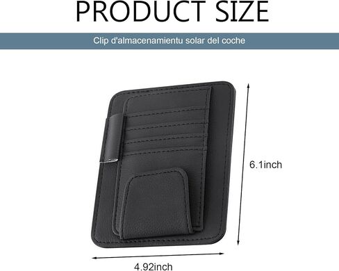 1 PC Car Sun Visor Organizer, Sunglass Holder & Document Storage Pocket Organizer, Car Visor Accessories with Insurance and Registration Card, Universal for Cars, Trucks, SUVs (Black in Saudi Arabia