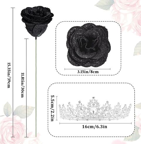 Waipfaru Glitter Roses Bouquet, Birthday Gifts for Women Mom, DIY Fake Flowers Bouquet with Birthday Stand-Up Signs, 36 Red Rose for Grandma Wife Friends in Kuwait