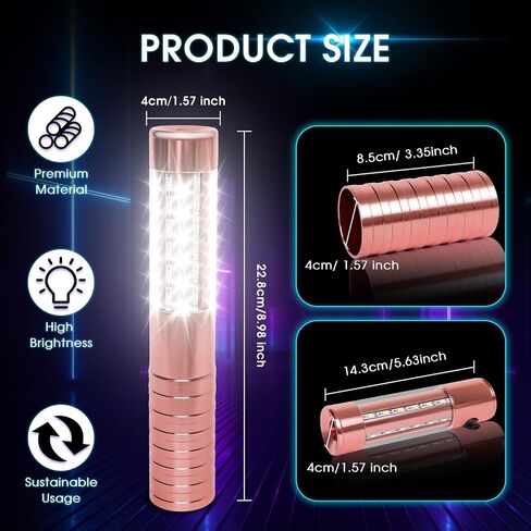 4 PCS LED Strobe Baton Lights Rechargeable LED Bottle Service Light Reusable Handheld Champagne Bottle LED Light for Party Nightclub Bar Wedding Event Festival Outdoor Activity (Black) in Saudi Arabia