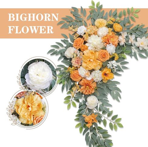 Wedding Arch Flowers (Set of 2) Wedding Decor and Arch Draping Artificial Flower Arrangements Decorations for Reception,Welcome Sign and Ceremony Backdrop (White) in Kuwait