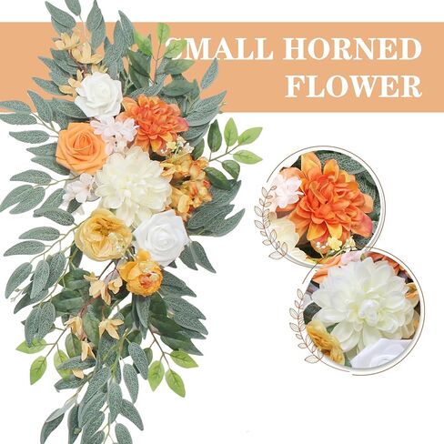 Wedding Arch Flowers (Set of 2) Wedding Decor and Arch Draping Artificial Flower Arrangements Decorations for Reception,Welcome Sign and Ceremony Backdrop (White) in Kuwait