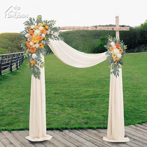 Wedding Arch Flowers (Set of 2) Wedding Decor and Arch Draping Artificial Flower Arrangements Decorations for Reception,Welcome Sign and Ceremony Backdrop (White) in Kuwait