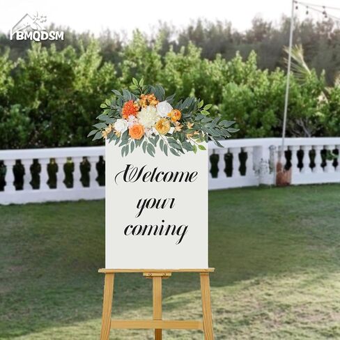 Wedding Arch Flowers (Set of 2) Wedding Decor and Arch Draping Artificial Flower Arrangements Decorations for Reception,Welcome Sign and Ceremony Backdrop (White) in Kuwait