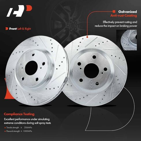 A-Premium 11.65 inch (295.9mm) Front Disc Brake Rotors + Ceramic Pads Kit Compatible with Select Pontiac, Scion and Toyota Models - Vibe 2009-2010, Matrix 2009-2013, RAV4 2006-2018, Mirai, iM, tC in Saudi Arabia